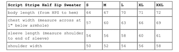 SUPREME SCRIPT STRIPE HALF ZIP SWEATER