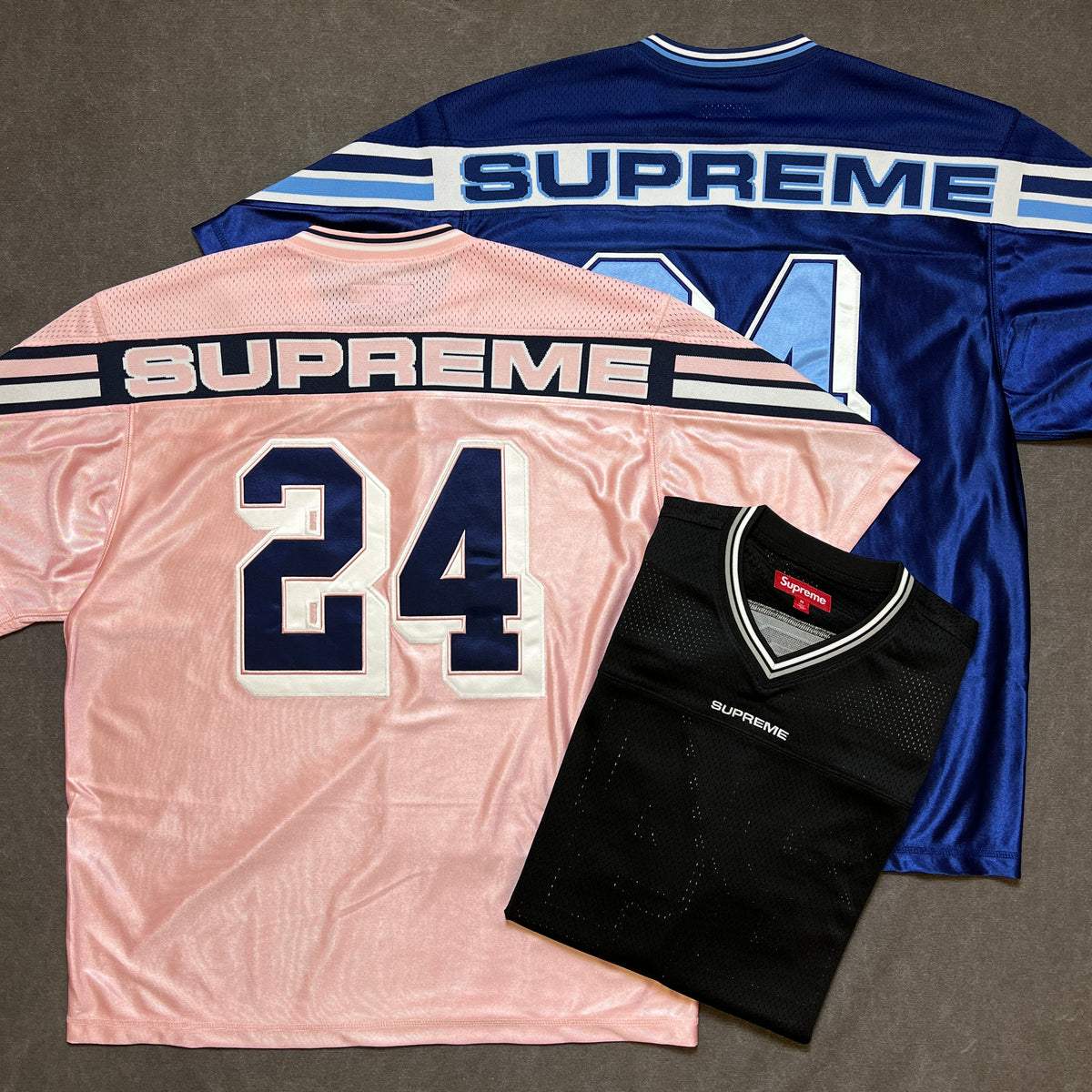 Buy Supreme Jacquard Rib Football Jersey 'Pink' - FW24KN6