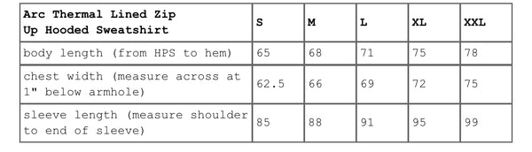 SUPREME ARC THERMAL LINED ZIP UP HOODED SWEATSHIRT