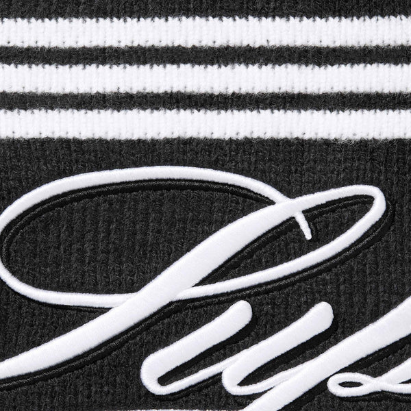 SUPREME SCRIPT STRIPE HALF ZIP SWEATER