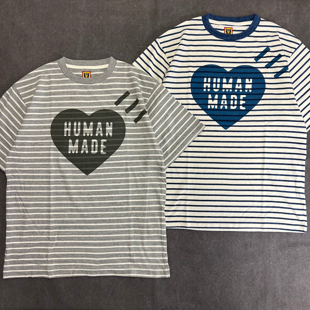 HUMAN MADE STRIPED HEART T-SHIRT