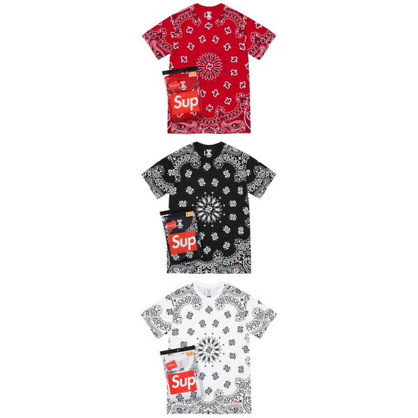 SUPREME HANES BANDANA TAGLESS TEES(2 PACK) FW22