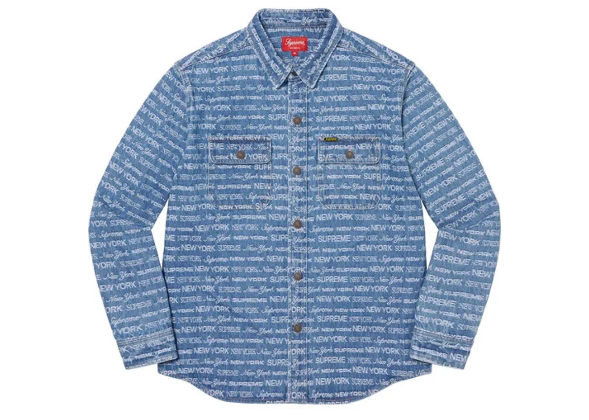 SUPREME MULTI TYPE JACQUARD DENIM SHIRT