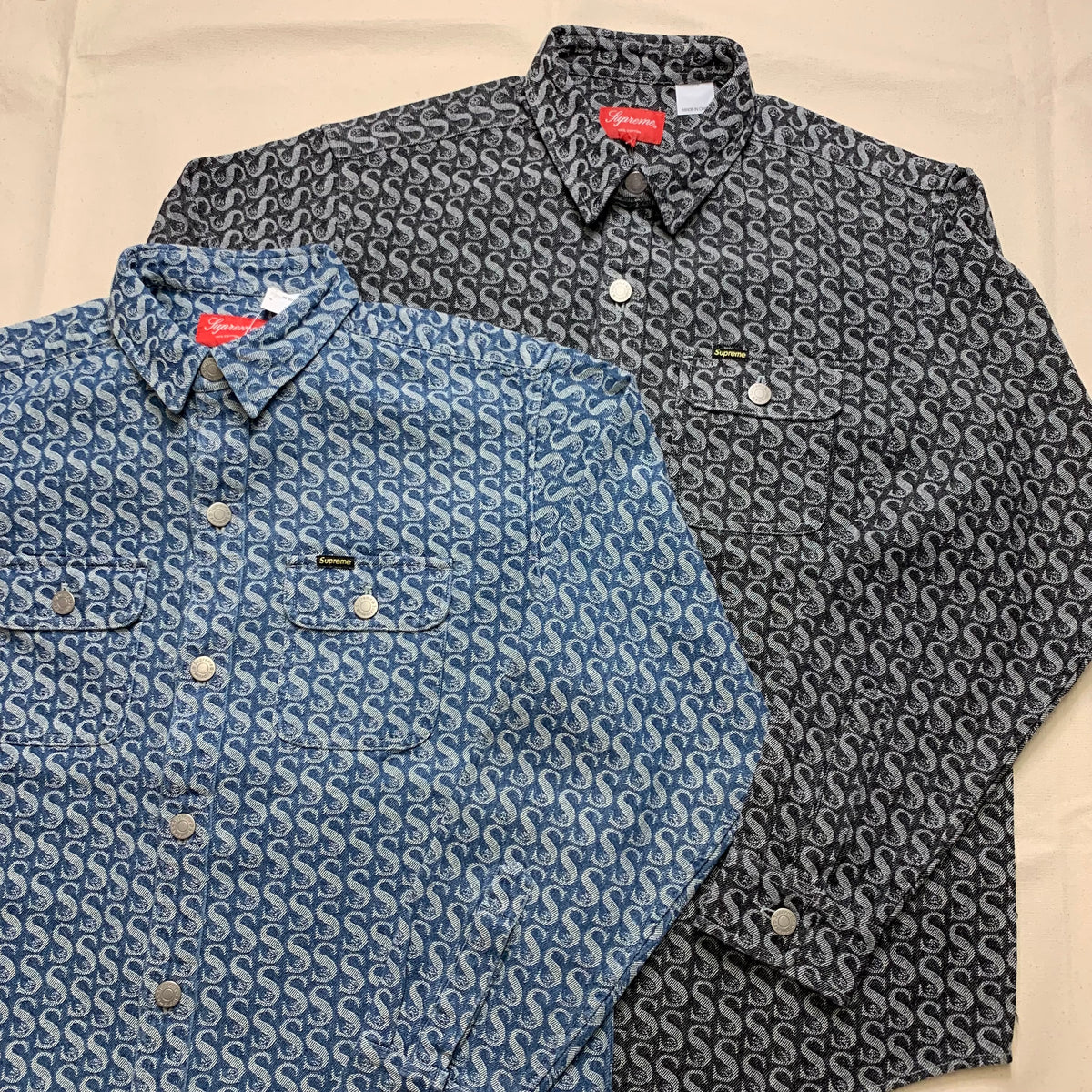 SUPREME MONOGRAM DENIM SHIRT