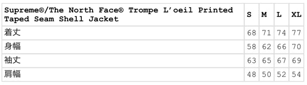 SUPREME THE NORTH FACE TROMPE L' OEIL PRINTED TAPE SEAM SHELL JACKET