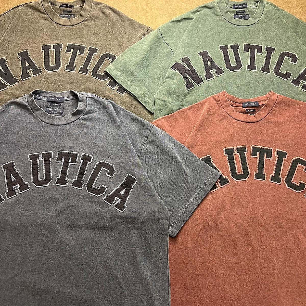 NAUTICA JP PIGMENT DYED “TOO HEAVY” ARCH LOGO S/S TEE