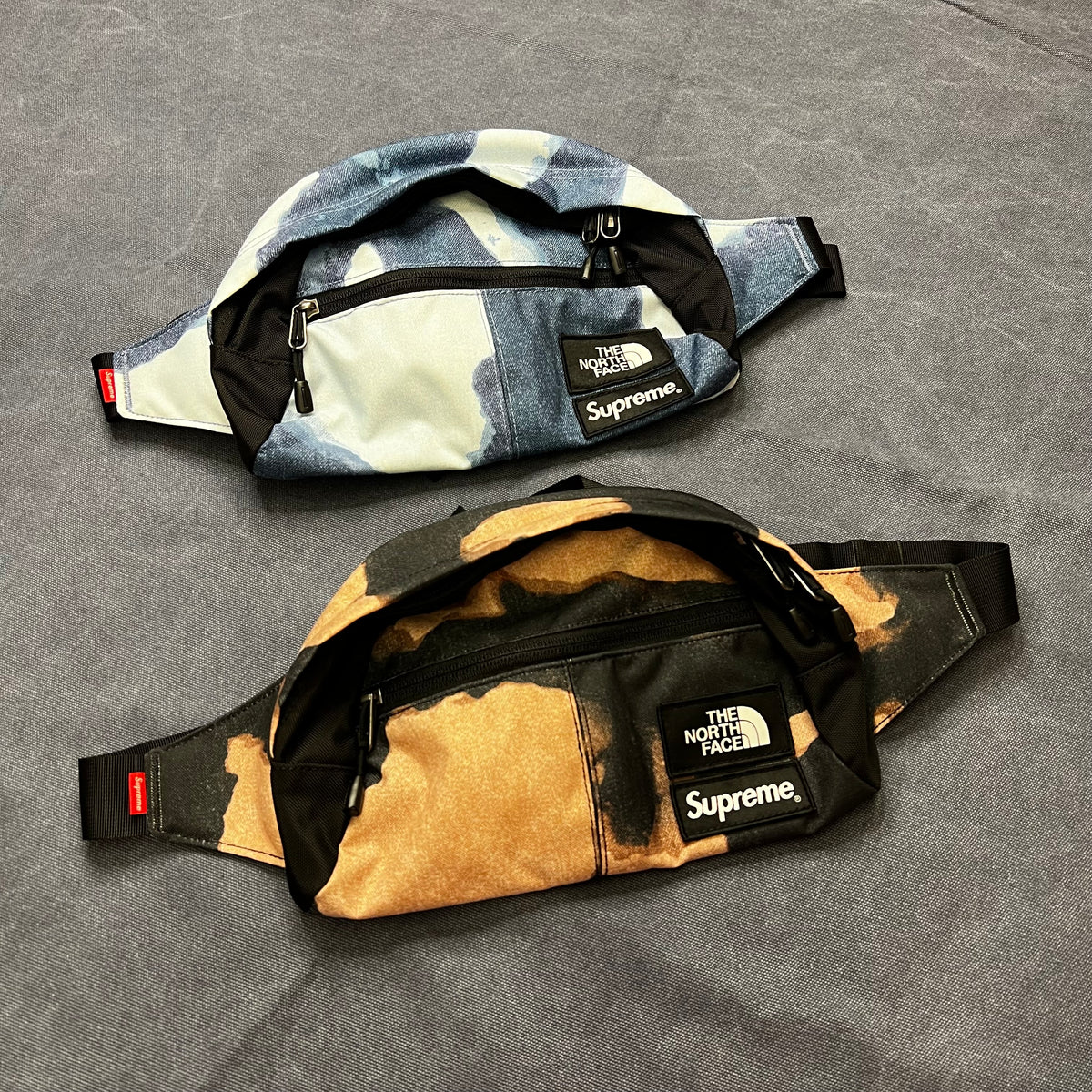 SUPREME THE NORTH FACE BLEACHED DENIM PRINT ROO II