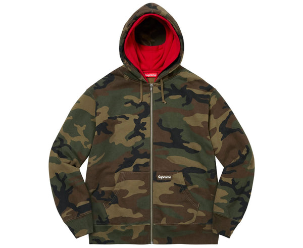 SUPREME DOUBLE HOOD FACEMASK ZIP UP HOODED SWEATSHIRT