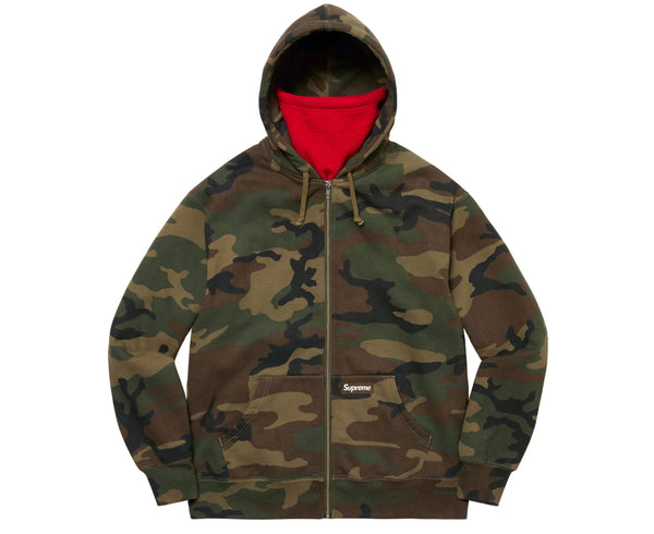 SUPREME DOUBLE HOOD FACEMASK ZIP UP HOODED SWEATSHIRT