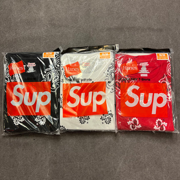 SUPREME HANES BANDANA TAGLESS TEES(2 PACK) FW22