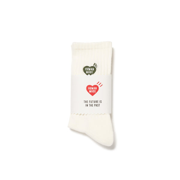 HUMAN MADE PILE SOCKS (OLIVE HEART)