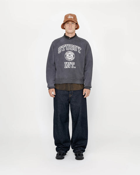 STUSSY OVERLOCK VARSITY RAGLAN CREW