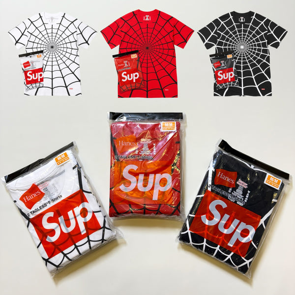 SUPREME HANES SPIDER-MAN TAGLESS TEES (2 PACK)