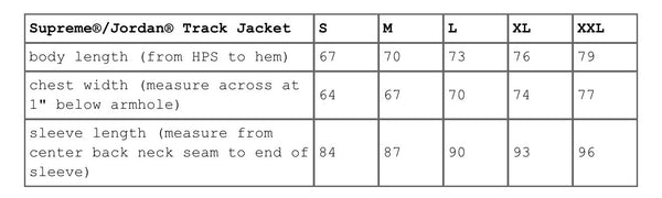 SUPREME JORDAN TRACK JACKET