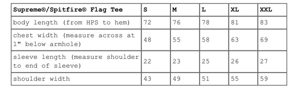 SUPREME SPITFIRE FLAG TEE