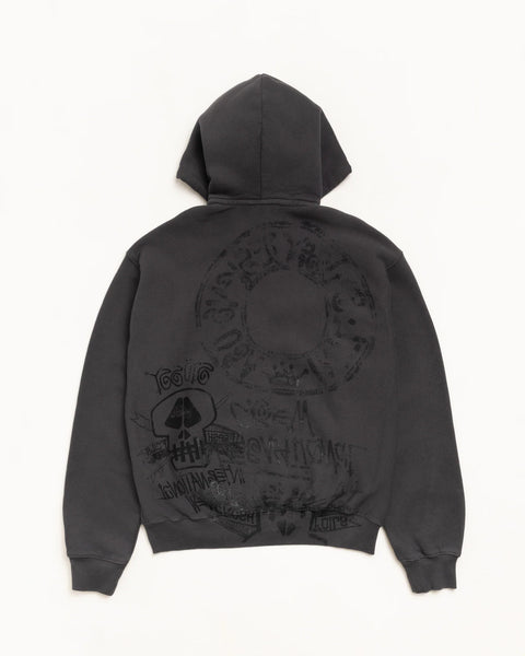 STÜSSY SKULLS ZIP HOODIE PIGMENT DYED