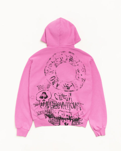 STÜSSY SKULLS ZIP HOODIE PIGMENT DYED