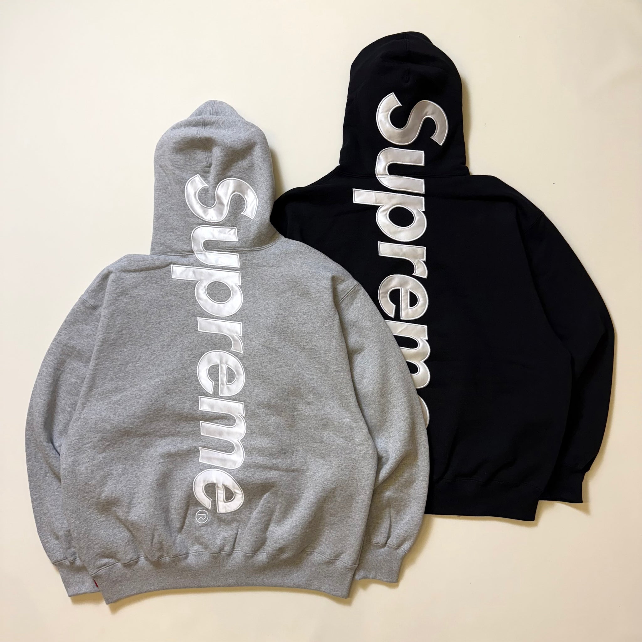 トップス Supreme Satin Hooded Sweatshirt 25FW bla SUPREME SATIN APPLIQUE HOODED SWEATSHIRT FW25 – Trade Point_HK