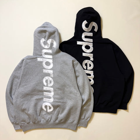 SUPREME SATIN APPLIQUE HOODED SWEATSHIRT FW25
