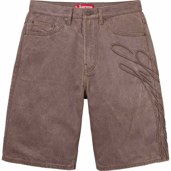 【美品】Supreme Script Baggy Denim Short【34】 Supreme Script Baggy Denim Short Washed Indigo Men's - SS24 - US