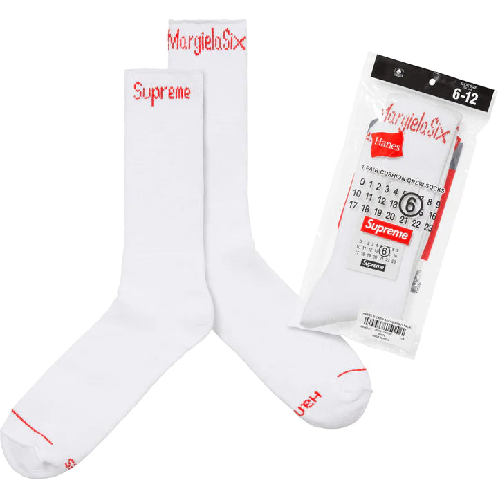 Supreme MM6 Maison Margiela Hanes Crew Socks (1 Pack) Black