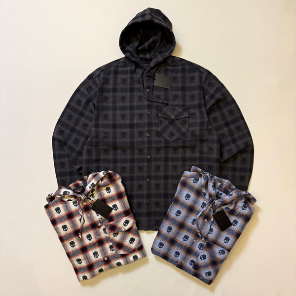 SUPREME NUMBER (N)INE HOODED FLANNEL SHIRT
