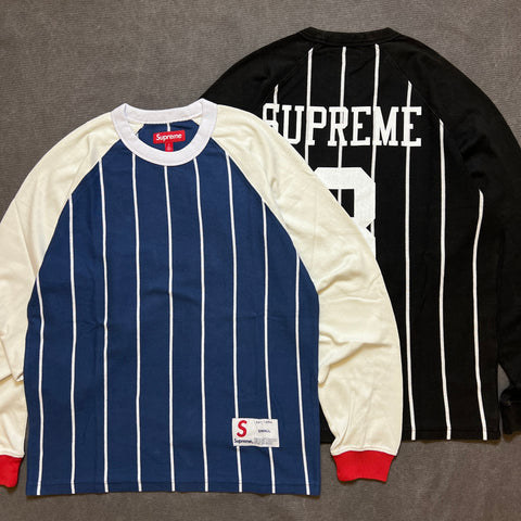 SUPREME STRIPE RAGLAN L/S TOP