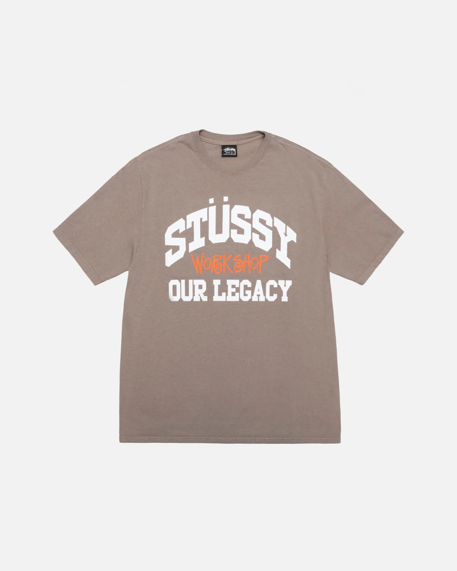 STUSSY OUR LEGACY WORK SHOP COLLEGIATE TEE PIGMENT DYED STUSSY OUR LEGACY WORK SHOP COLLEGIATE TEE PIGMENT DYED