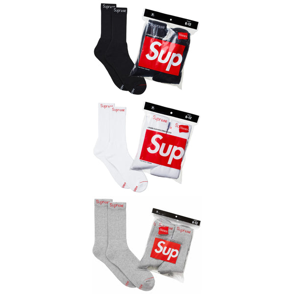 SUPREME HANES CREW SOCKS(4 PACK)