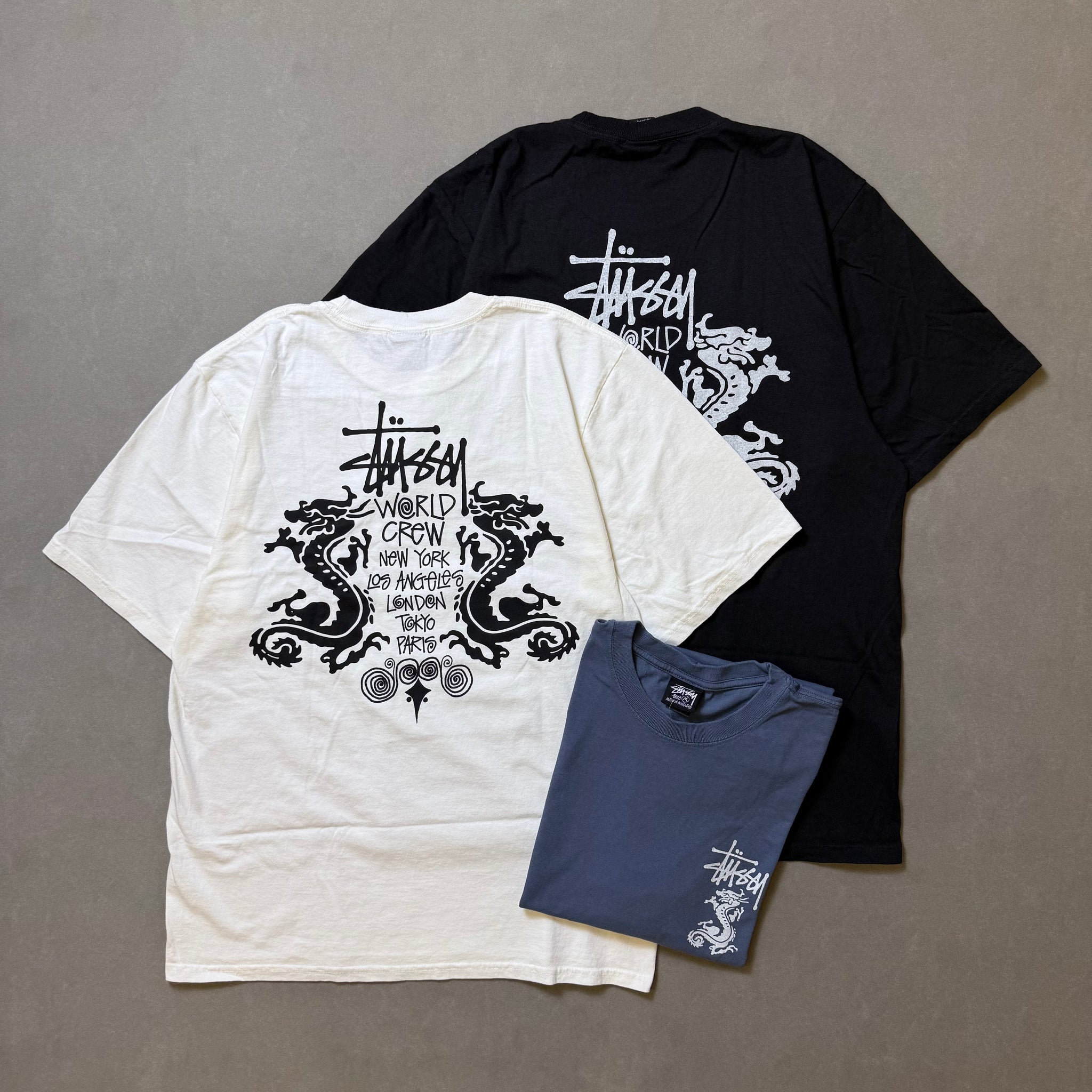 STUSSY DOUBLE DRAGON TEE PIGMENT DYED