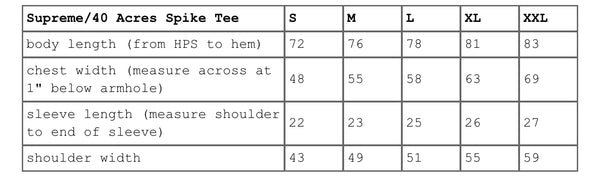 SUPREME 40 ACRES SPIKE TEE