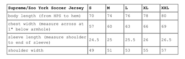 SUPREME ZOO YORK SOCCER JERSEY