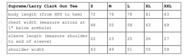 SUPREME LARRY CLARK GUN TEE