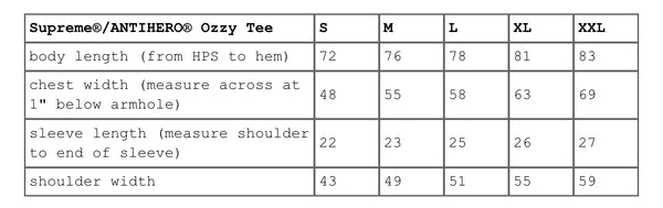 SUPREME ANTIHERO OZZY TEE