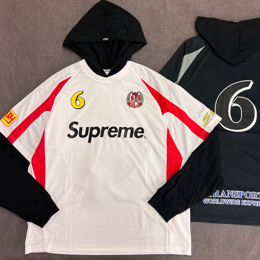 Supreme Hooded Soccer Jersey “Black”