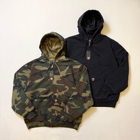 SUPREME DICKIES QUILTED LINED ZIP UP HOODED SWEATSHIRT