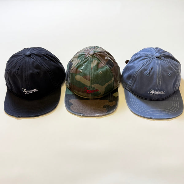 SUPREME DISTRESSED SCRIPT 6-PANEL