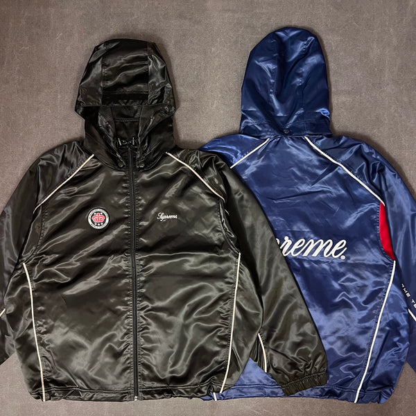 SUPREME SATIN HOODED TRACK JACKET