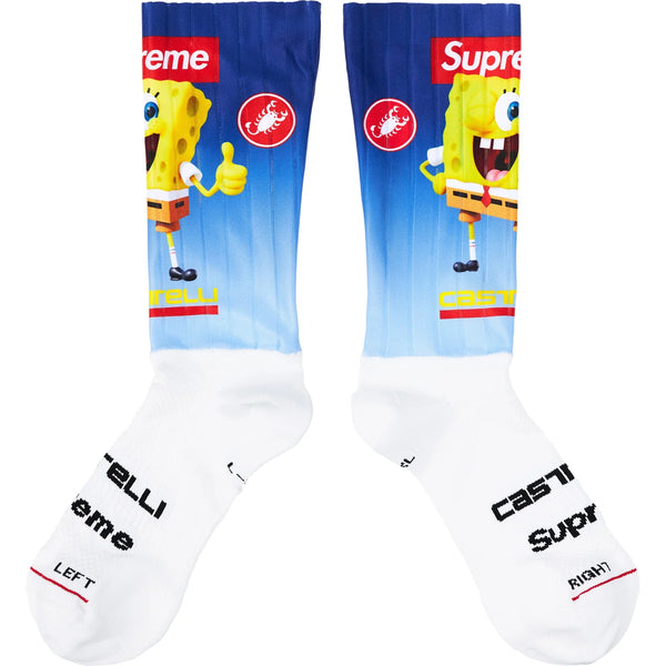 SUPREME SPONGE BOB SQUAREPANTS CASTELLI CYCLING SOCK 1 PACK