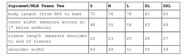 SUPREME MLB TEAMS TEE