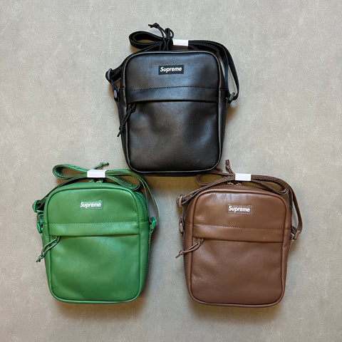 SUPREME LEATHER SHOULDER BAG FW24