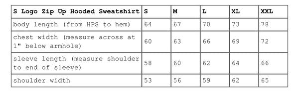 SUPREME S LOGO ZIP UP HOODED SWEATSHIRT FW25