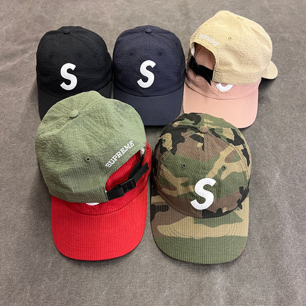 SUPREME SEERSUCKER S LOGO 6 PANEL