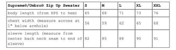 SUPREME UMBRO ZIP UP SWEATER