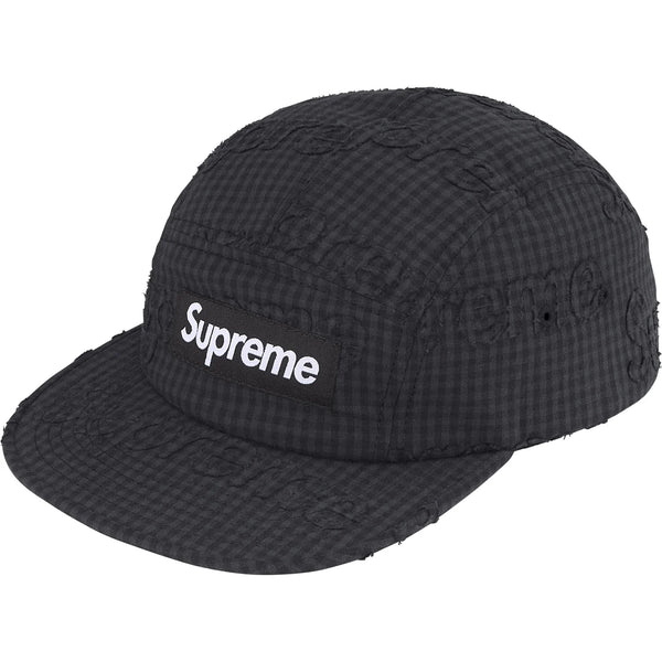 SUPREME MONOGRAM GINGHAM CAMP CAP