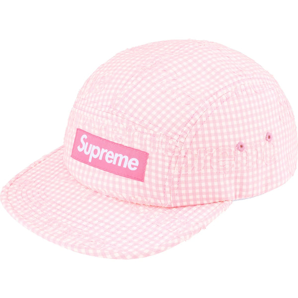SUPREME MONOGRAM GINGHAM CAMP CAP