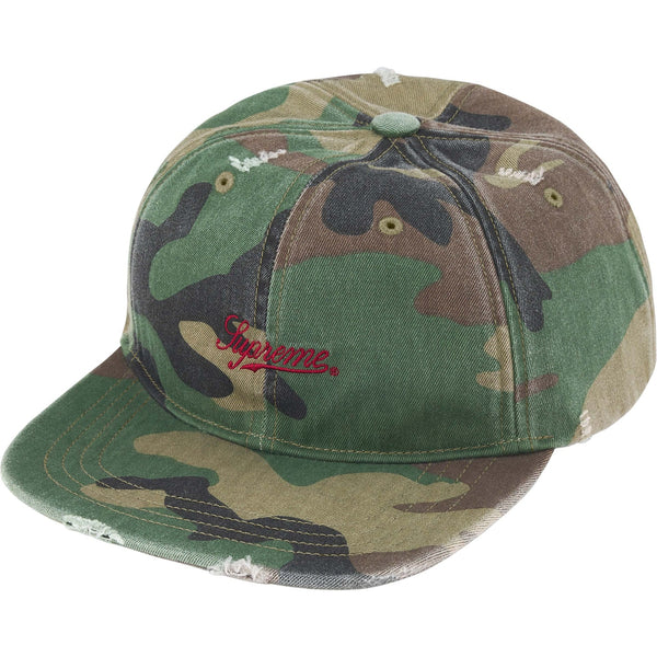 SUPREME DISTRESSED SCRIPT 6-PANEL
