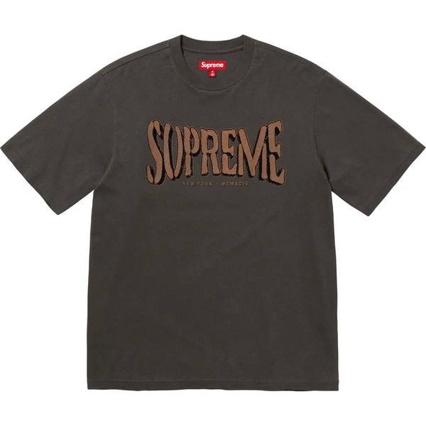 SUPREME FLOCKED WASHED S/S TOP