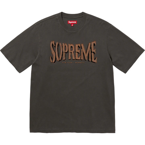 SUPREME FLOCKED WASHED S/S TOP
