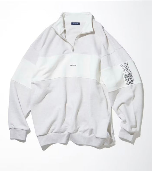 [PRE ORDER]-NAUTICA JP Panel Border Cadet Collar Sweatshirt